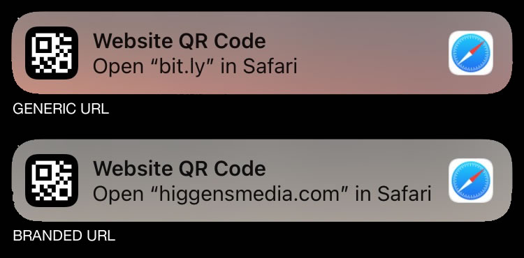 Unbraded vs Branded QR Code as seen on a phone
